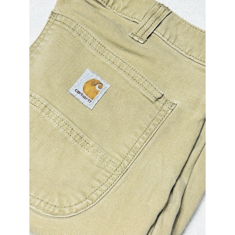 Carhartt Rugged Flex Canvas Straight Fit Work Pants 33x34 Dark Khaki 102821 MINT